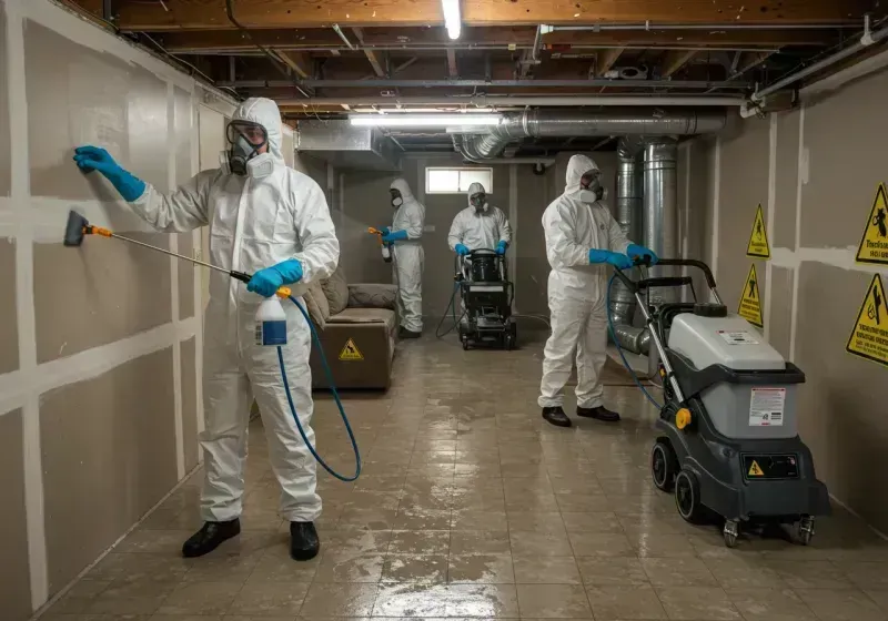 Basement Moisture Removal and Structural Drying process in Village Green, NY